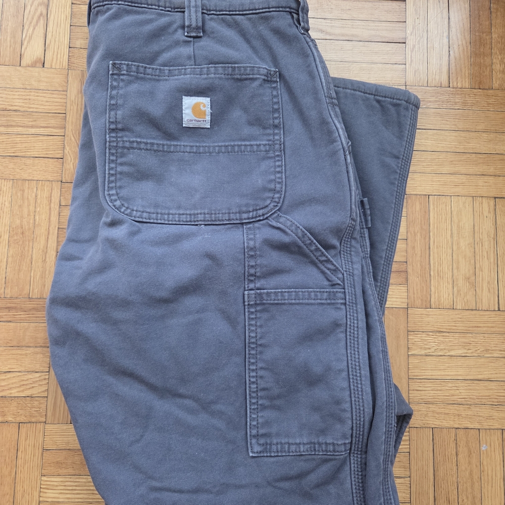 Lined Carhartt Gray Carpenter Pants | Loose Fit Size 10 Regular